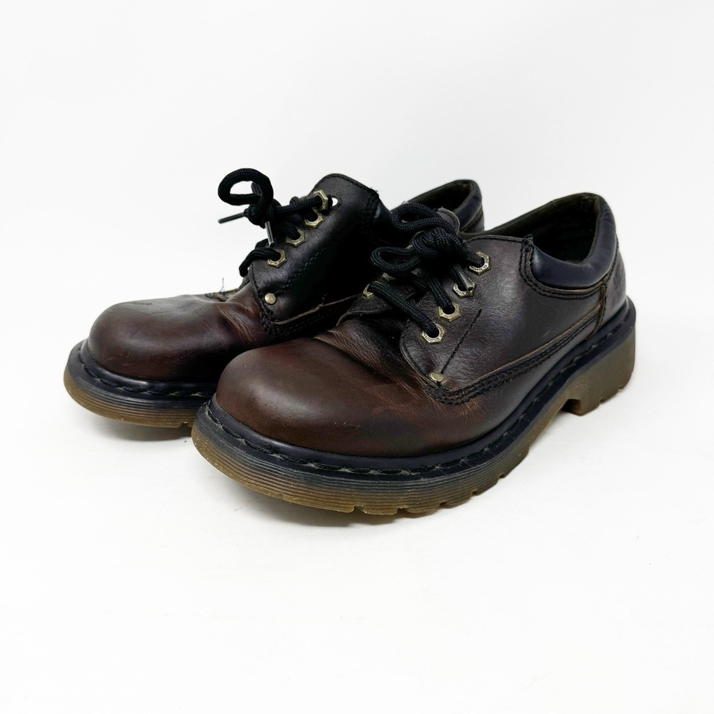 Vintage 90s DR DOC MARTENS Oxford Shoes UK 8 Men's 9 Brown Lace‎ Up 8A22 Chunky